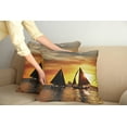 thumbnail image 2 of Ambesonne Colorful Throw Pillow Cover 2 Pack, Romantic Sunset Sail, 24", Marigold Dark Orange, 2 of 7