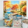 thumbnail image 2 of Orange and Yellow Trees By The Riverside 28 in x 36 in Painting Canvas Art Print, by Designart, 2 of 3
