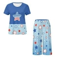 thumbnail image 5 of DISNIMO Star Printed Women's Pajama Sets, American Flag Printed Sleepwear Soft 2 Piece Pjs Set Summer Tops and Capri Pant Lounge, 3XL, 5 of 7