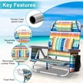 thumbnail image 3 of Silla de playa Suteck BZ-2073-214 mochila plegable 5 posiciones con bolsa termica y soporte lumbar, 3 of 5