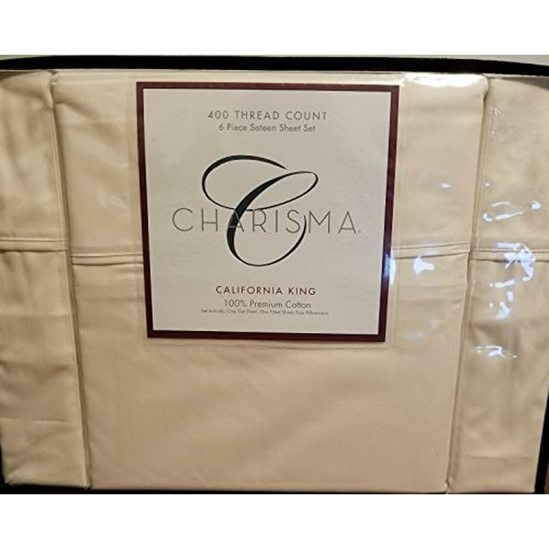 Charisma California King 400 Thread Count 6 Piece Sateen Sheet Set