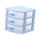 thumbnail image 4 of Mini cajón organizador organizador organizador de joyas soporte de cajas de almacenamiento pequeños organizador con cajones para la oficina de arte de Azul 3 nivel, 4 of 8