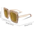 thumbnail image 5 of FEISEDY Women Sparkling Crystal Sunglasses Oversized Square Thick Frame B2283, 5 of 10