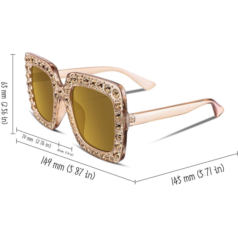 Polarized Square Sunglasses Sparkling Composite Frame Y2K Retro Chic Amazon.com: FEISEDY Polarized Women Square Sunglasses  main image 4