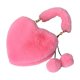 thumbnail image 2 of Bolso de mano de piel sintética con asa superior, suave, informal, con forma de corazón, para mujer Rosado, 2 of 5