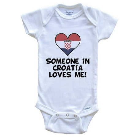 

Someone In Croatia Loves Me Croatian Flag Heart Baby Bodysuit 3-6 Months White