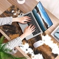 thumbnail image 5 of Brown Western Cowhide Print Desk Mat, Desk Accessory, Cute Workspace, Trendy Workspace, Trendy, 35.4x15.7in Large Gaming Mouse Pad, Cute Desk Topper, Pretty Desk Pad, 5 of 5