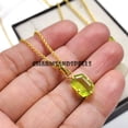 thumbnail image 7 of Peridot Pendant Necklace · 14K Gold Plated Necklace · August Birthstone Pendant · Birthday Necklace · Summer Jewelry · Gift For Her, 7 of 7