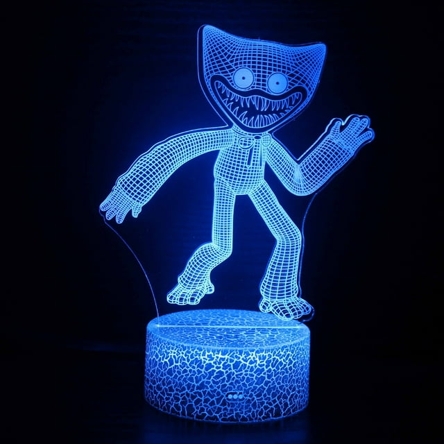 Luz nocturna Poppys Playtime 3D LED que cambia de color para niños
