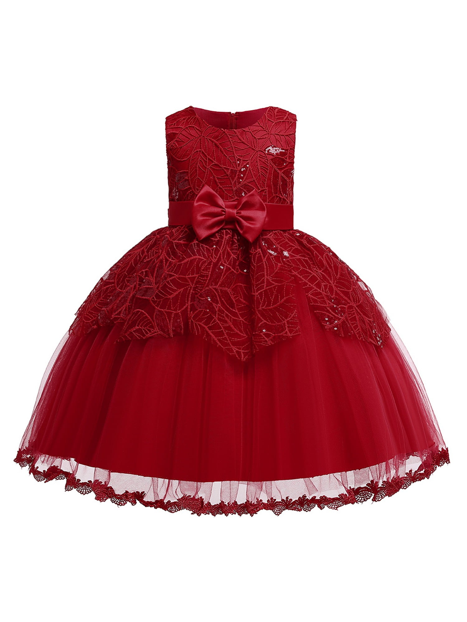 burgundy little girl dress