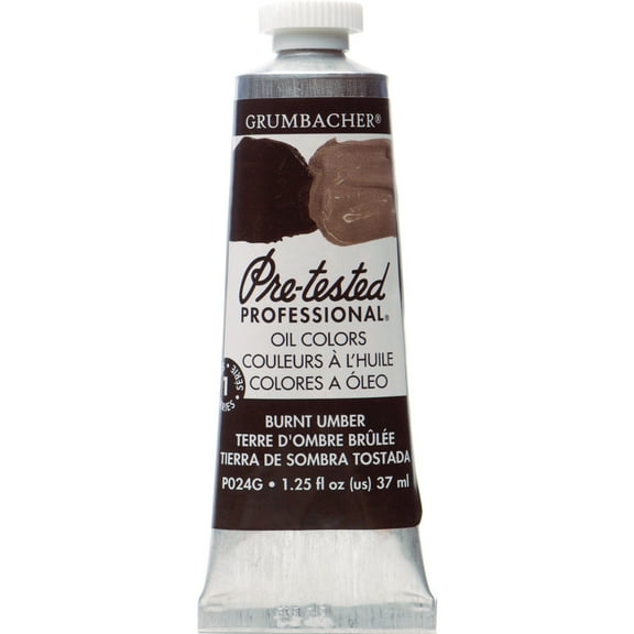 Grumbacher Pre-Tested Oil Color, 37ml Tube, Burnt Umber