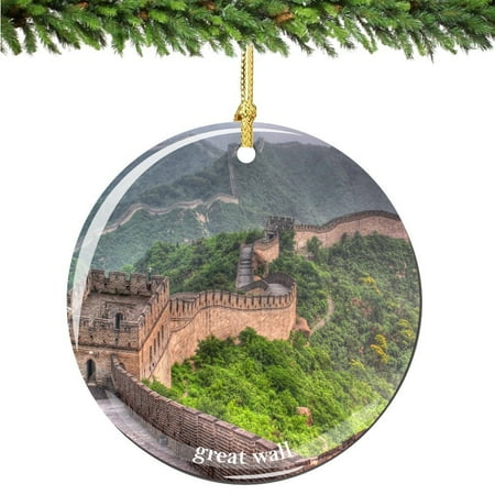 Chinese Ornaments Meaning Great Wall of China Christmas Ornament, Porcelain 2.75