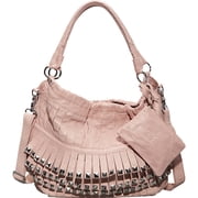 Amerileather Studded Tutu Leather Handbag