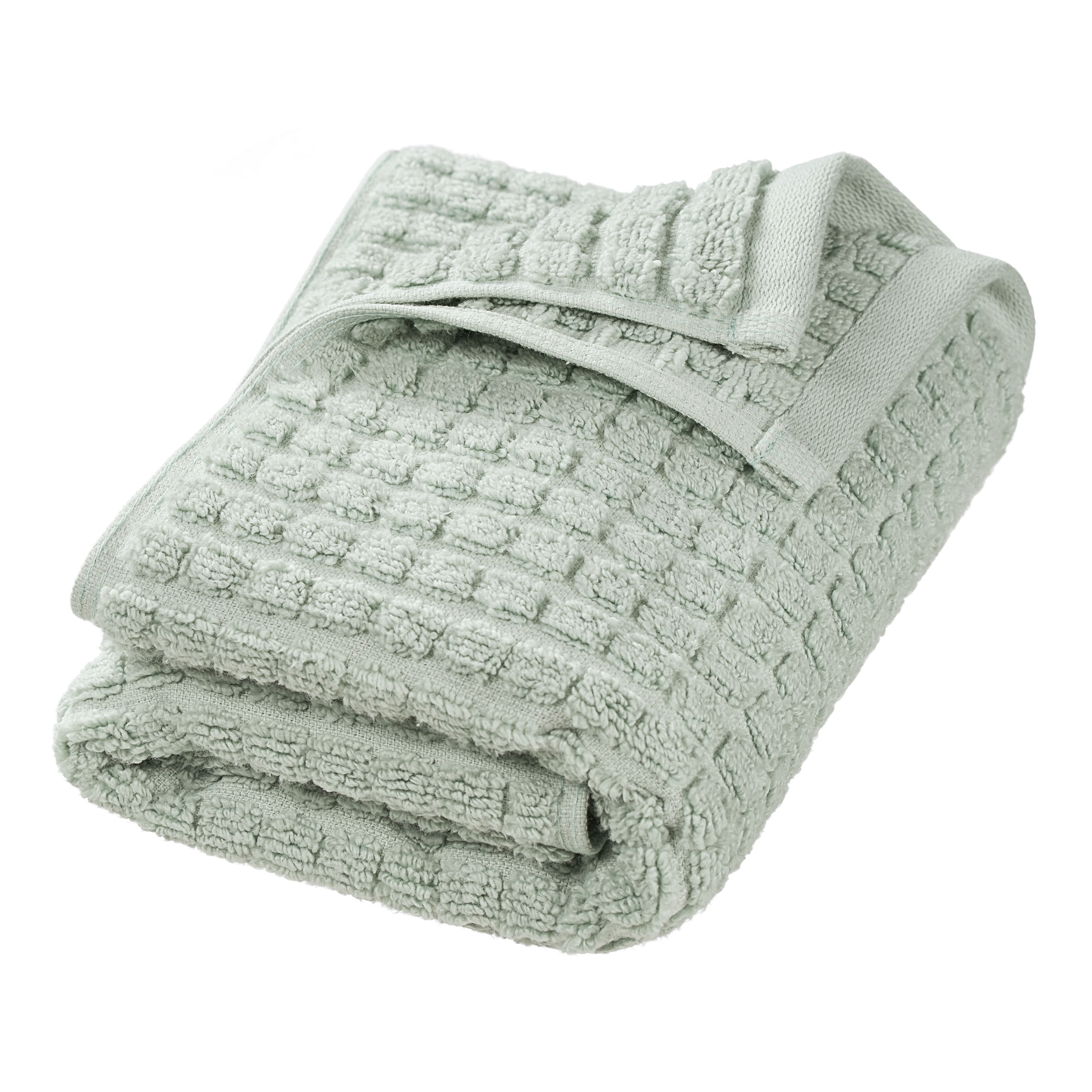 Hotel Style 6-Piece Egyptian Cotton Textured Bath Coordinate Towel Set, Soft Sea