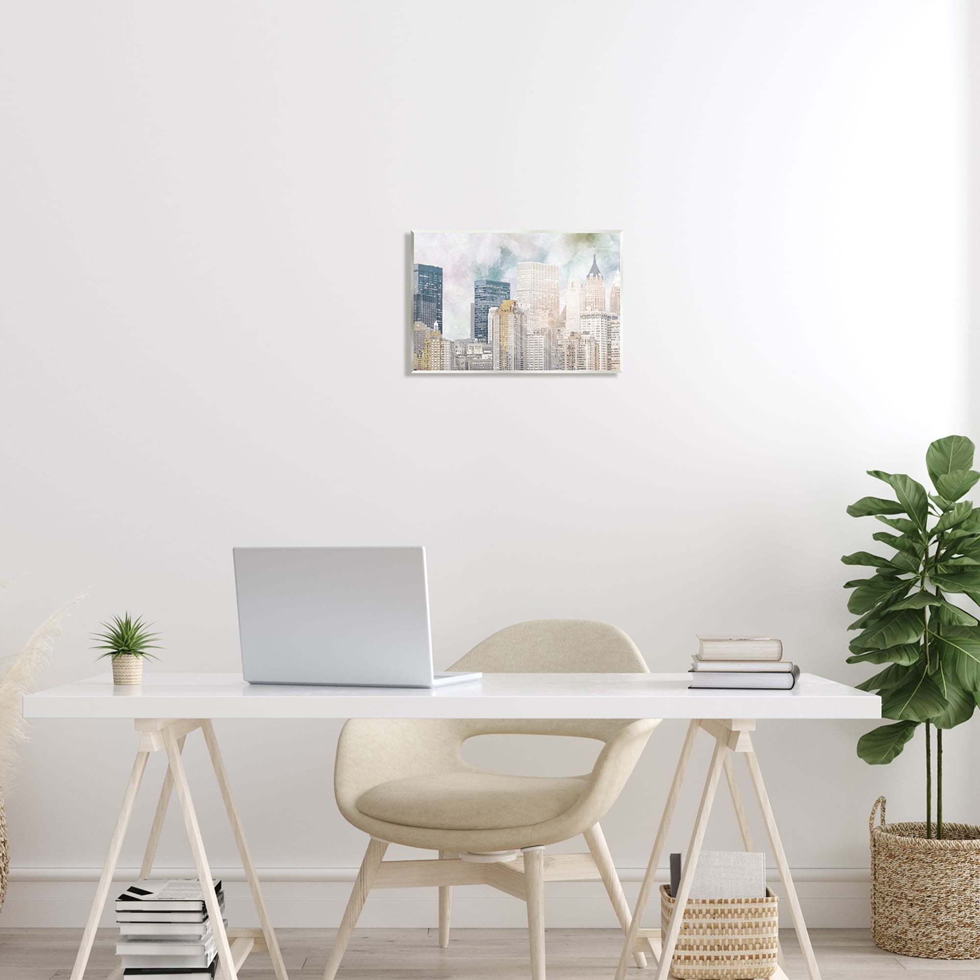 Stupell Industries Layered Pastel Cityscape Buildings City Skyline Architecture Graphic Art Unframed Art Print Wall Art, Design by Marcus Prime