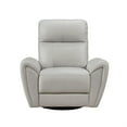 thumbnail image 2 of Jessica 39 Inch Swivel Glider Chair- Gray- Top Grain Leather- Solid Wood, 2 of 6