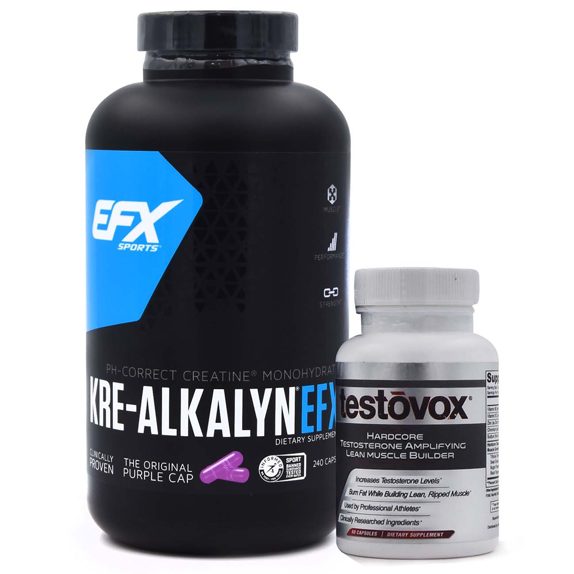 EFX Kre Alkalyn Creatine & Testovox Bundle Testosterone Boosting