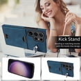thumbnail image 4 of Dteck for Samsung S24 Ultra Case, Shockproof PU Leather Back Walet Card Slots with Finger Ring Holder Kickstand Basic Phone Case for Galaxy S24 Ultra,Blue, 4 of 9