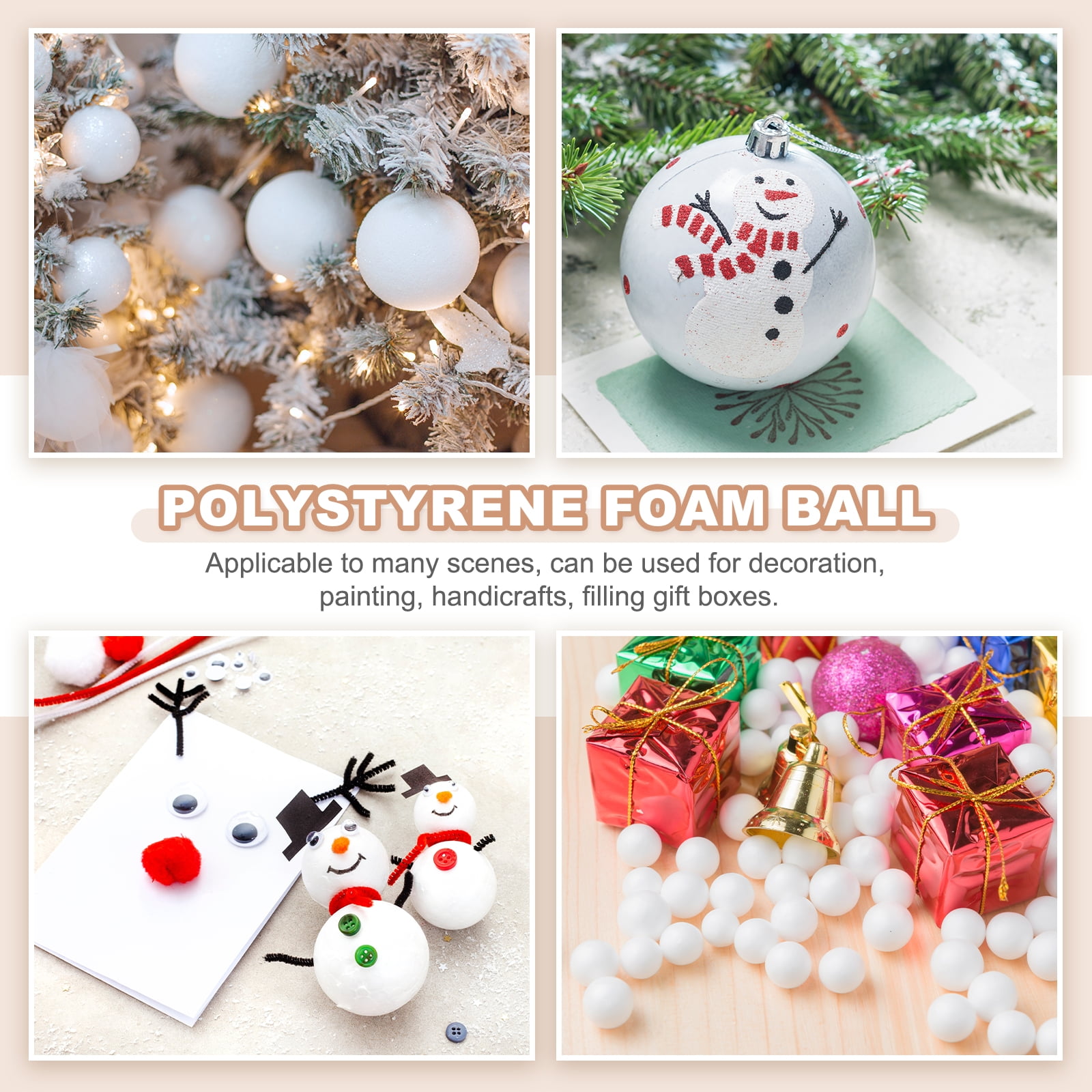 Uxcell 20 Pcs White Craft Foam Balls 2 Inch Smooth Polystyrene Foam Balls for Crafts Christmas Wedding Party Decorations DIY Household Project