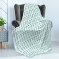 thumbnail image 4 of Seahorse Soft Flannel Fleece Throw Blanket, Aquatic Creatures Themed Illustration of Seahorses in Engraving Style, Cozy Plush for Indoor and Outdoor Use, 50" x 70", Pale Blue and White, by Ambesonne, 4 of 5