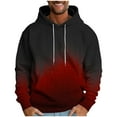 thumbnail image 3 of Momasggi Big and Tall Fleece Hoodies for Men Fall Winter Long Sleeve Drawstring Hooded Sweatshirts Fashion Gradient Pullover Tops with Pockets Wine L, 3 of 6