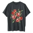 thumbnail image 6 of gbyLJF Y2K Tops Womens Oversized T Shirts Loose Crewneck Short Sleeve Shirts Summer Casual Cute Print Tee Blouses Dark Gray S, 6 of 7