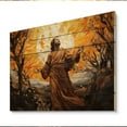 thumbnail image 2 of Designart "Morning Christs Christianity Resurrection art painting" Spiritual Print on Natural Pine Wood, 2 of 5
