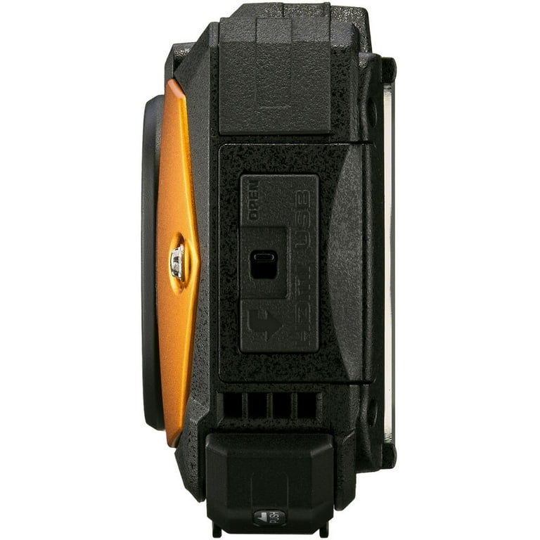 Ricoh WG-80 Waterproof Digital Camera (Orange) with 64GB Extreme