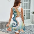 thumbnail image 6 of Marine Life Seahorse Sleeveless Dress Women Summer Evening Dresses Ladies Sundress, 6 of 7