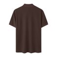 thumbnail image 5 of ALLLIST Brown Mens Tops Clearance Under $5 Short Sleeve High Neck Solid Ribbed Casual T-Shirts Breathable Pullover Golf Shirts for Men, 5 of 7