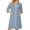 Blue, variant on Womens Robes 3/4 Sleeve Zip Front House Coat Knee Length Lightweight Bathrobe Duster House Dress with Pockets Dark Blue 2XL
