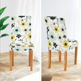 thumbnail image 3 of Yayeee 2 Pack Dining Chair Covers Stretch Parson Chairs Slipcovers Seat Protector, White Flower, 3 of 6