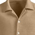 thumbnail image 3 of FRSASU Men's Button Down T-Shirts Casual Short Sleeve Super Stretch Wrinkle Free Comfortable Dress Shirt Khaki, 3 of 4