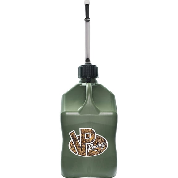 VP Racing 3842-CA, 5.5 Gallon Motorsport Jug with Contoured Handle, Multipurpose Cap and Rubber Gaskets, Includes Standard Hose, Camo, (1 Pack)
