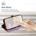 thumbnail image 3 of SaniMore Wallet Case for Samsung Galaxy S23 Ultra 6.8" 2023, Retro PU Leather Case Card Slots Cash Pocket Kickstand Removeable Lanyard Shockproof Anti-fall Full Protective Magnetic Case, Purple, 3 of 8