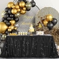 thumbnail image 2 of Mantel B-COOL con lentejuelas negras, 152 x 259 cm, boda de Halloween, 2 of 7