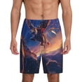 thumbnail image 3 of Lsque Starry Sky Flying Tiger Mens Sleep Pajama Shorts,Short Pajama Pants, Cotton Ultra-Soft Knit-Small, 3 of 9