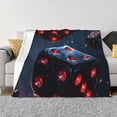 thumbnail image 1 of Fotbe Cosmic Red Sparkle Dice Manta de Franela con Estampado, Manta Ultrasuave para Cama, Sofá, Auto, Hipoalergénica y Antibolitas-60"x50", 1 of 6