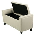 thumbnail image 4 of Noble House Aiden Armed Beige Fabric Storage Bench Ottoman, 4 of 8