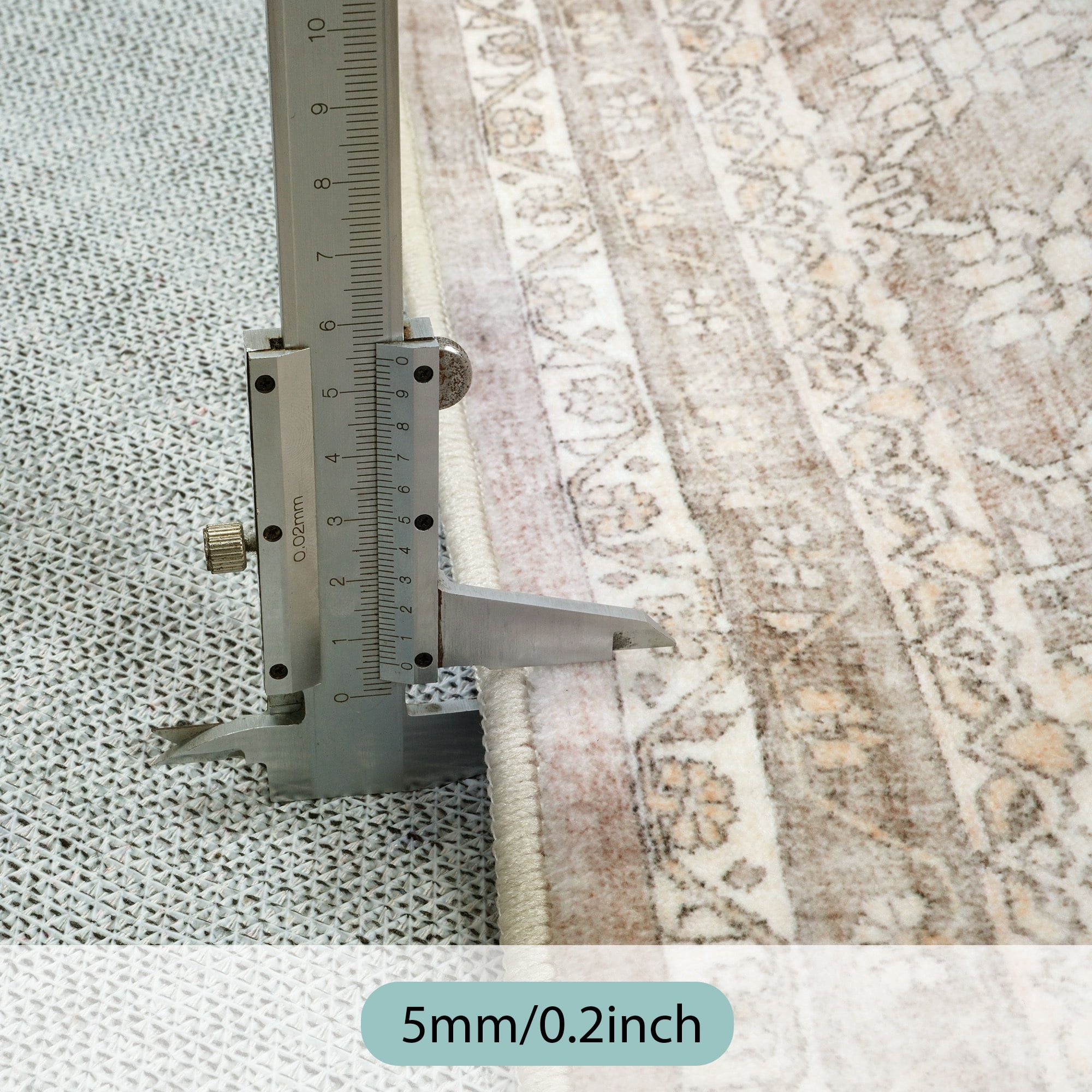 Lahome Area Rug for Living Room 5'x7', Machine Washable Neutral Farmhouse Rugs for Bedroom, Soft Non-Slip Low Pile Indoor Floor Accent Carpet for Office Entryway Nursery Dining Room - Beige