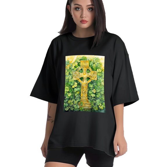 Plus Size Shirt for Women Black Tops for Women Short Sleeves Shirt for Women ST Patrick T Shirt Crewneck Shirt for Women XS