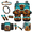 Bull In Flowers, variant on HUIACONG Daisy Sunflowers Car Accessories Full Set, with Car Safety Belt Pad Car Trash Can Car Cup Coasters Steering Wheel Protector
