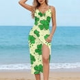 thumbnail image 4 of LEKWK 1 Piece Multi-Way Beach Sarong for Women Shamrock Clover Pattern Tummy Control Sheer Wrap Skirt Modest Cover up Dress for Summer Holiday Outfits, 4 of 8