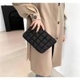 thumbnail image 5 of Black Quilted Puffer Makeup Bag, Soft Nylon Cosmetic Pouch for Women, 5 of 7