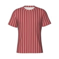 thumbnail image 4 of Vsdgher Stripes Red White Print Men's Dry Fit Mesh Athletic Shirts Moisture Wicking Tennis T-Shirt Tops, 4 of 9