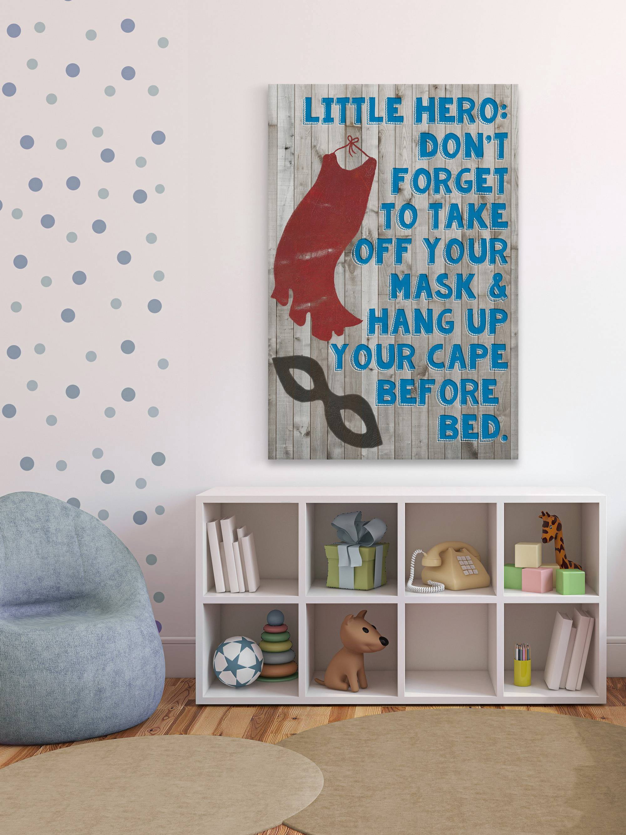 Marmont Hill Superhero Bedtime Rules Canvas Wall Art
