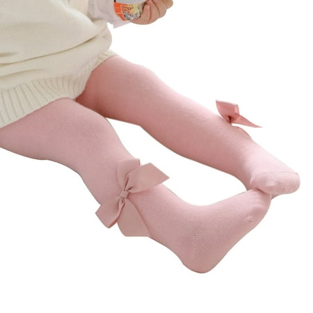 

Infant Tights Newborn Baby Girls Winter Warm Pantyhose Solid Color Knee High Stocking Stretchy Bowknot Leggings Pants Socks 0-2Y