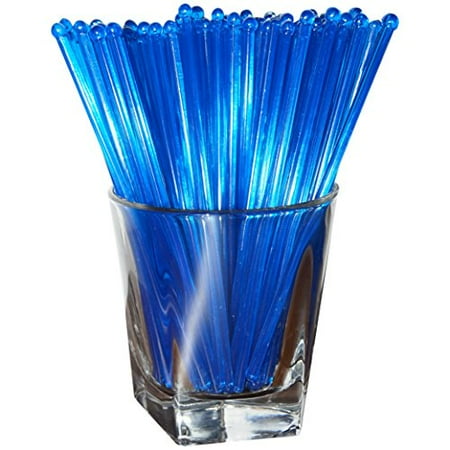 Blue Crystal Goblet - Royer 6 Inch Round Top Swizzle Sticks, Set of 48 - Made In USA
