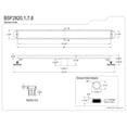 thumbnail image 3 of Kingston Brass BSF2821 Watercourse 28-Inch Stainless Steel Linear Shower Drain with Reversible Tile Insert and Flat Grate in Polished Chrome, 3 of 8
