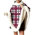thumbnail image 2 of Miqool Flannel Poncho for Women Casual Blanket Warm TV Shawl Winter Coat Sweater Cape, 2 of 6